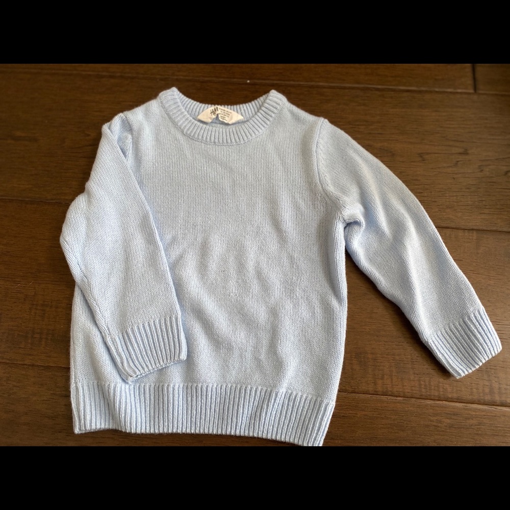 H&M light blue boys sweater 2-4yr